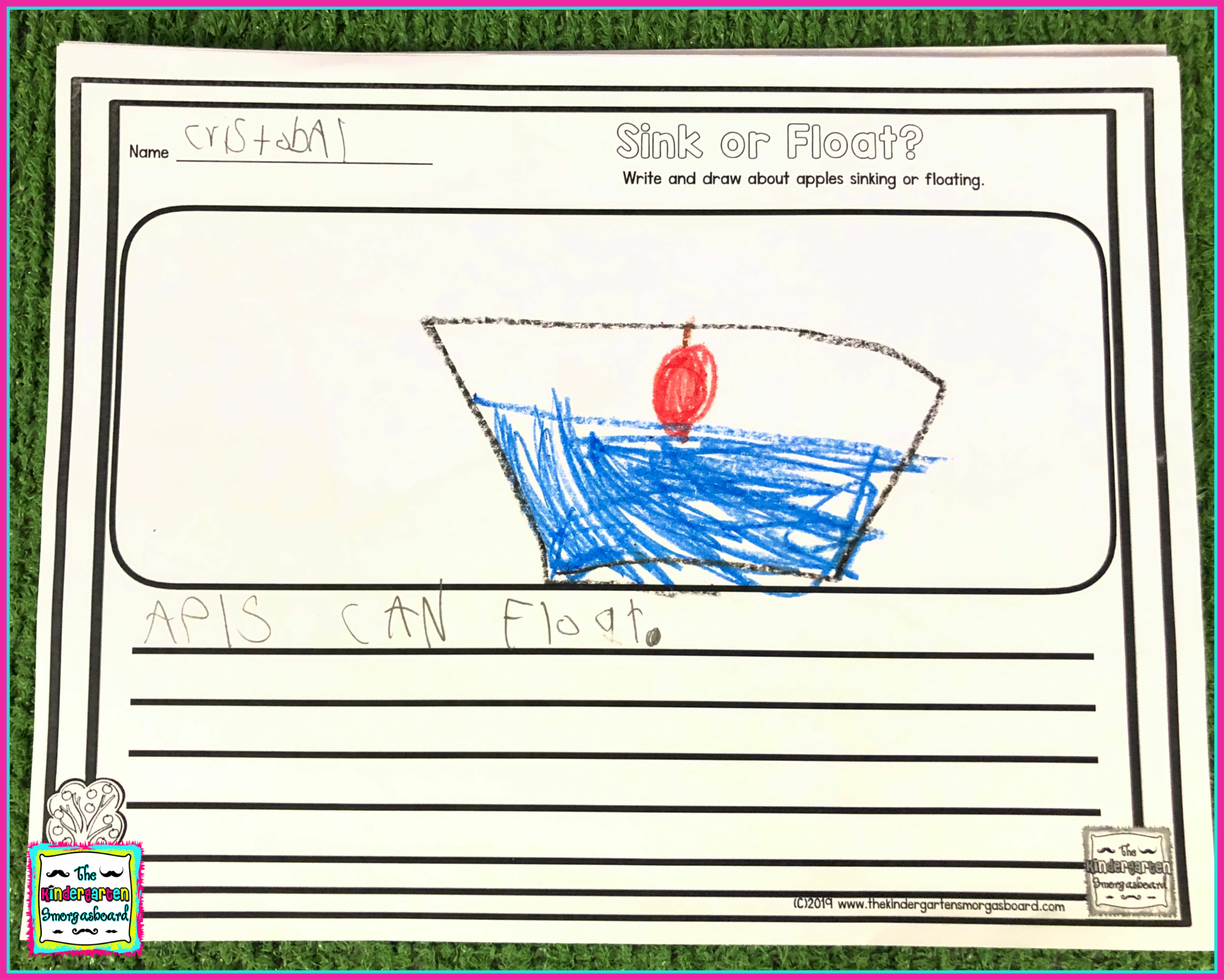 sink for float writing The Kindergarten