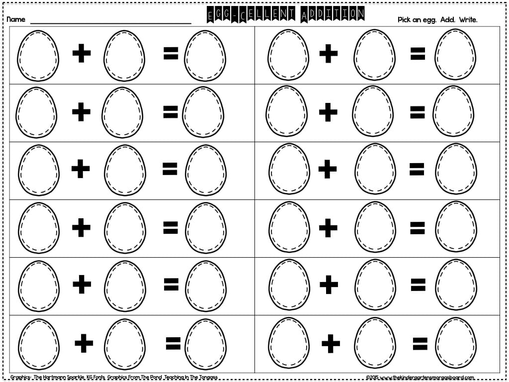 Easter Egg Math: EGG-CELLENT Addition! – The Kindergarten Smorgasboard