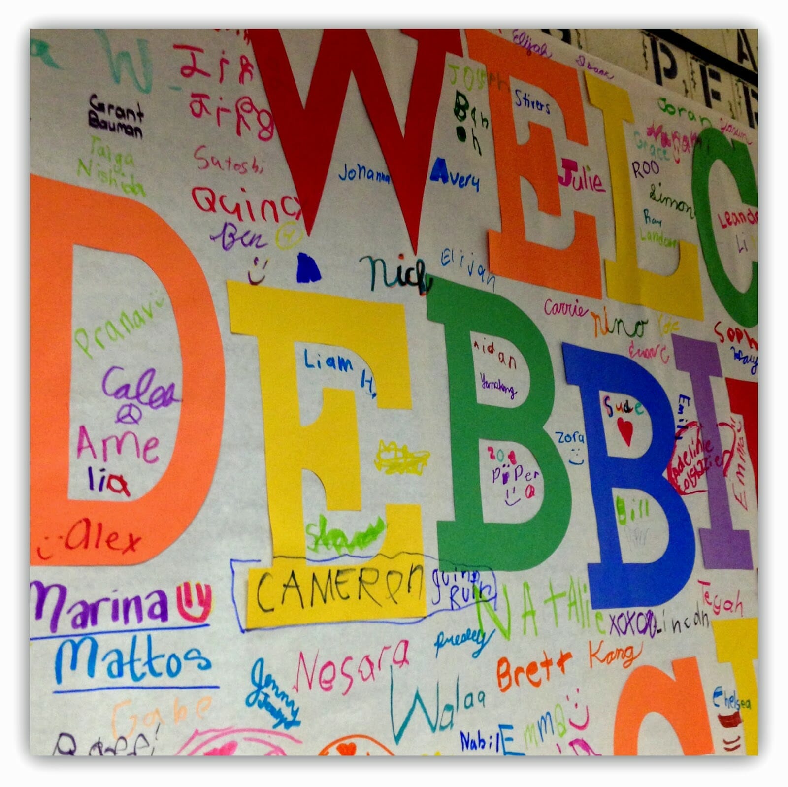 Welcome Banner for Author-Illustrator School Visit with Debbie Clement