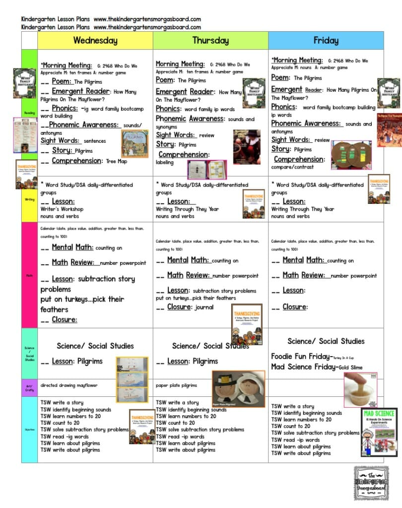 Schedulin’ Sunday: Thanksgiving Pilgrims – The Kindergarten Smorgasboard