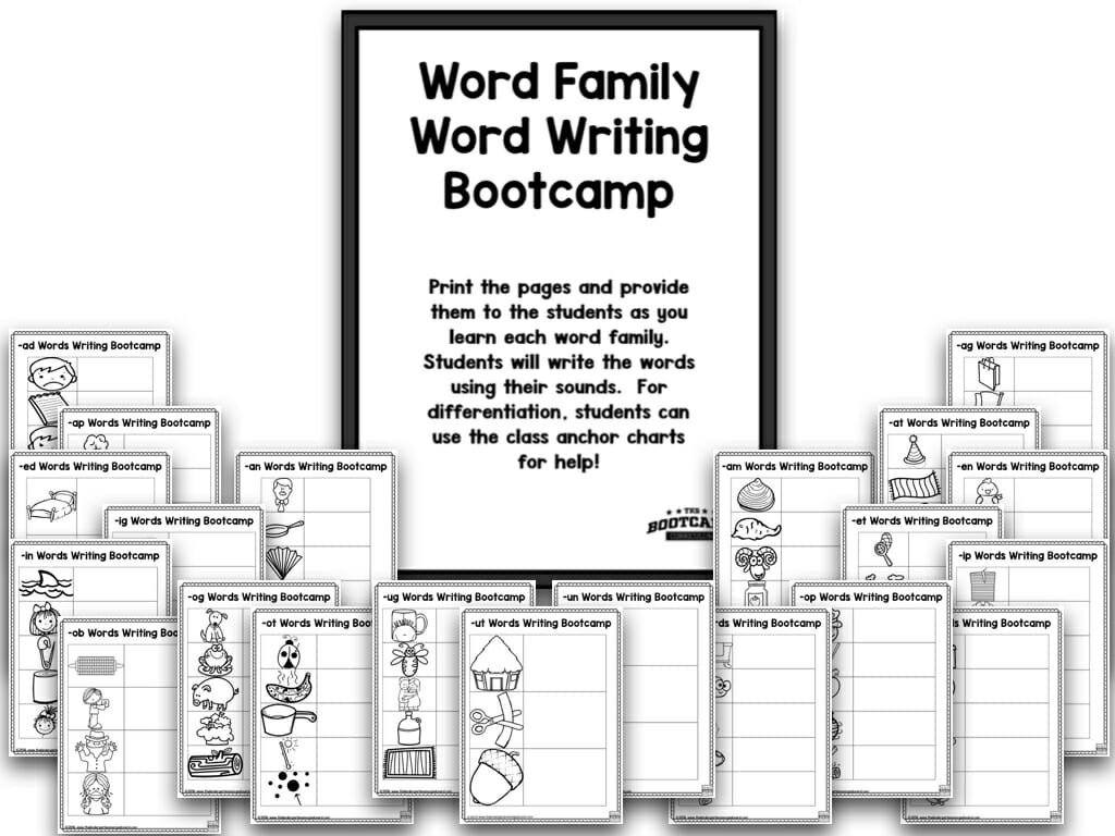 TKS Bootcamp’s Word Family Bootcamp – The Kindergarten Smorgasboard