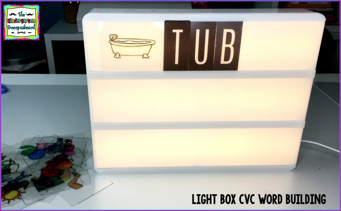 lightbox cvc word building The Kindergarten
