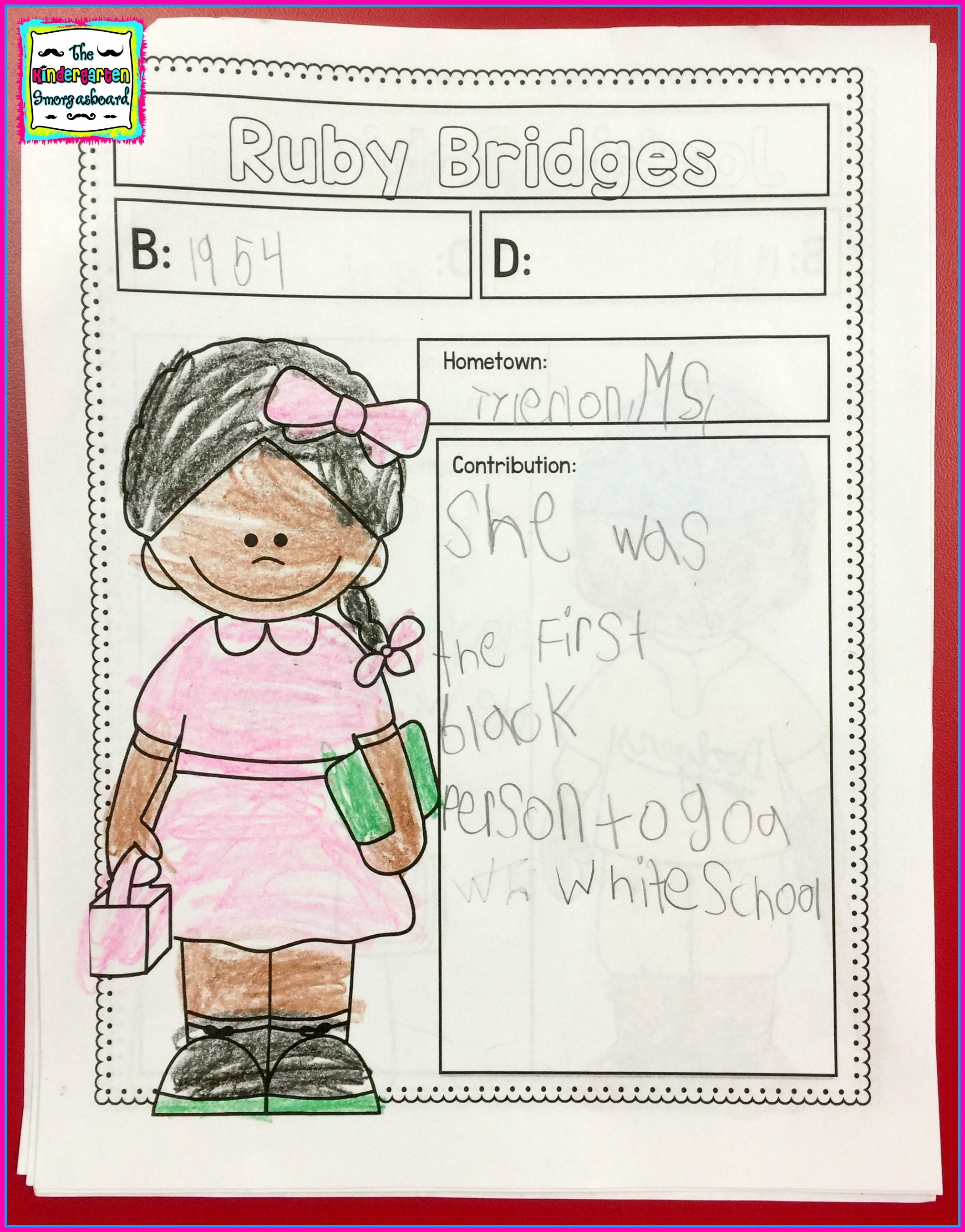 ruby bridges writing The Kindergarten