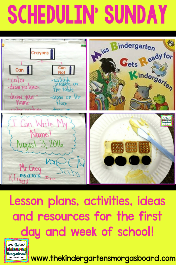 first day of kindergarten lesson plans