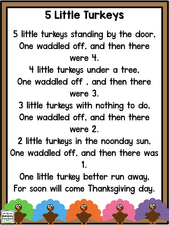 five little turkeys poems.001 – The Kindergarten Smorgasboard