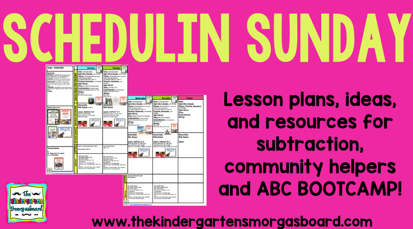 Schedulin Sunday: Introducing Subtraction | The Kindergarten Smorgasboard