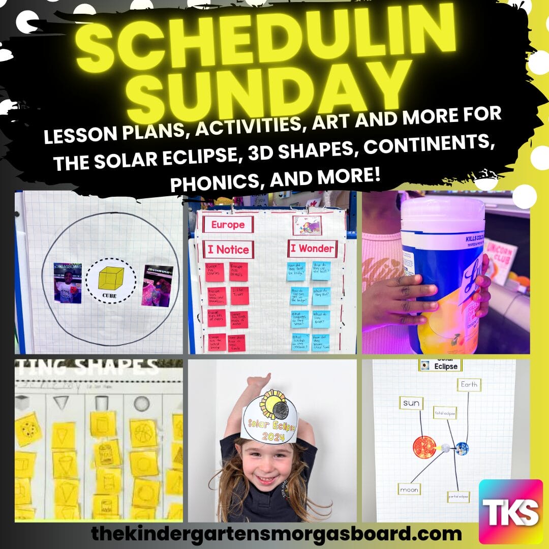 ECLIPSE ACTIVITIES AND 3D SHAPES: SCHEDULIN SUNDAY | The Kindergarten ...